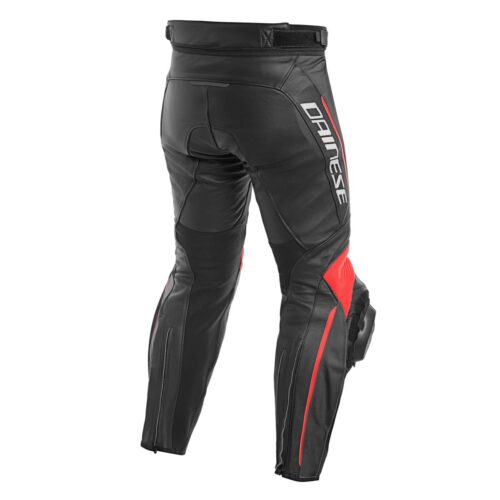 DAINESE DELTA 3 LEATHER PANTS BLACK/BLACK/FLUO-RED-2688