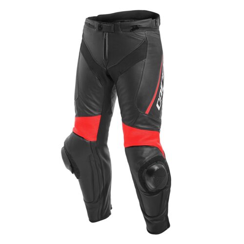 DAINESE DELTA 3 LEATHER PANTS BLACK/BLACK/FLUO-RED-0