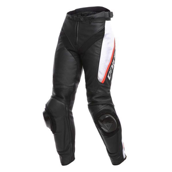 DAINESE DELTA 3 LADY LEATHER PANTS BLACK/WHITE/RED-0