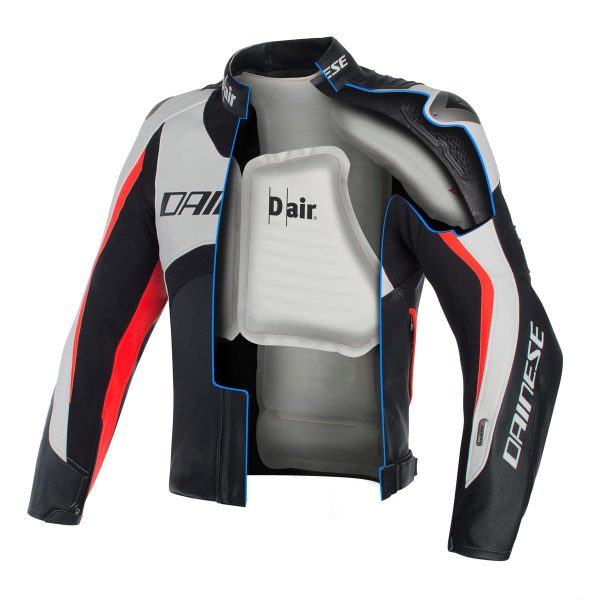DAINESE MISANO D-AIR JACKET WHITE/BLACK/RED FLUO-3294