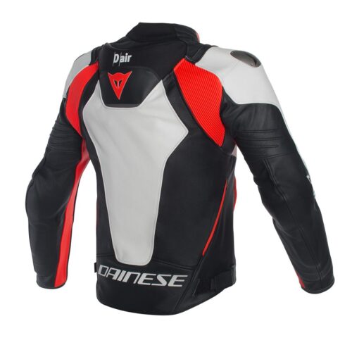 DAINESE MISANO D-AIR JACKET WHITE/BLACK/RED FLUO-3295