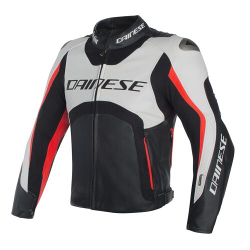 DAINESE MISANO D-AIR JACKET WHITE/BLACK/RED FLUO-0
