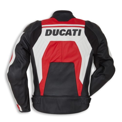 DUCATI CORSE C4 LEATHER JACKET RED/WHITE-3790