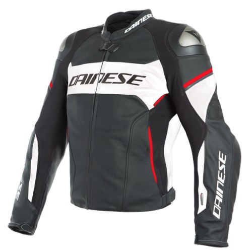 DAINESE RACING 3 D-AIR LEATHER JACKET BLACK/WHITE/RED - P&H Motorcycles