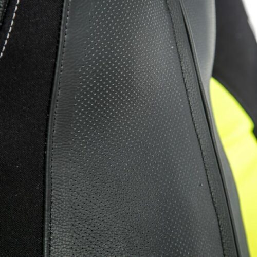 DAINESE ASSEN 2 1 PIECE PERFORATED SUIT BLACK/WHITE/FLUO YELLOW-7104