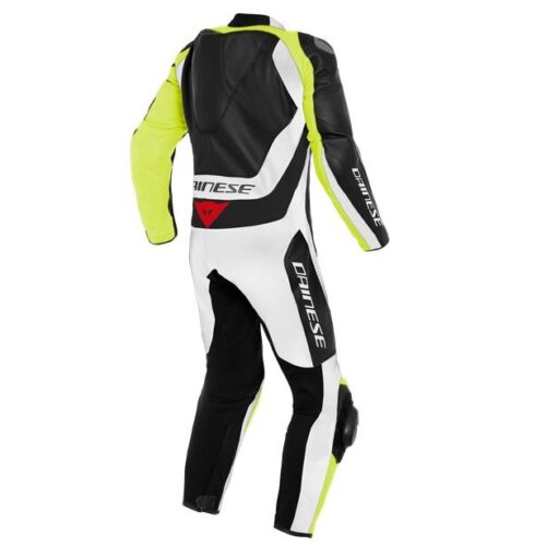 DAINESE ASSEN 2 1 PIECE PERFORATED SUIT BLACK/WHITE/FLUO YELLOW-7107