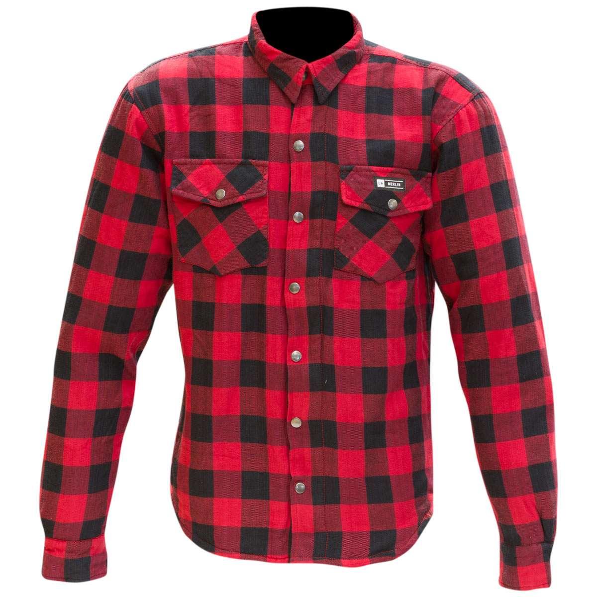 MERLIN AXE RIDING SHIRT BUILT WITH KEVLAR® RED/CHECK - P&H Motorcycles