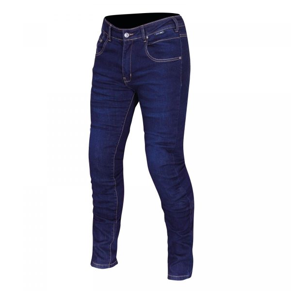 ROUTE ONE PEYTON WR LADIES JEANS BUILT WITH KEVLAR NAVY SHORT LEG-0