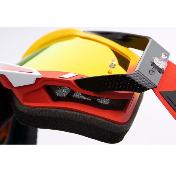 100% RACECRAFT 2 GOGGLE OGUSTO MIRRORED RED + CLEAR LENS