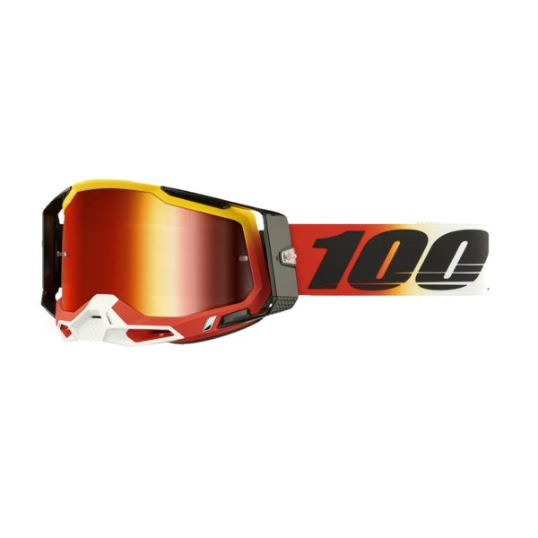 100% RACECRAFT 2 GOGGLE OGUSTO MIRRORED RED + CLEAR LENS
