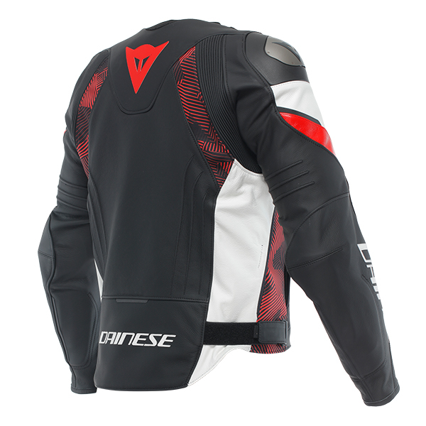 DAINESE AVRO 5 LEATHER JACKET BLACK/RED-LAVA/WHITE